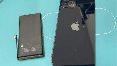 iPhone13のバッテリー交換｜耐水性能はどうなる？耐水シールも交換しました【iPhone修理川越】