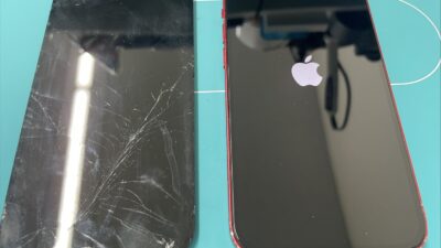 液晶に黒いシミ画面故障の修理【iPhone修理川越】