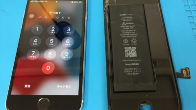 修理歴のあるiPhoneSE2のガラス割れでタッチ操作ができない状態とバッテリー交換