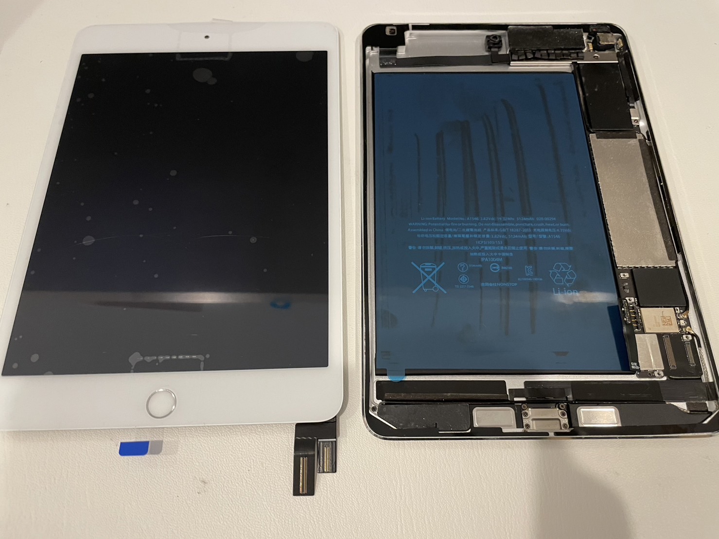 【iPadmini4】画面割れバッテリー膨張修理【iPad修理所沢】
