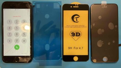 iPhoneSE2ガラス割れ修理・耐水シール・ガラスフィルム【iPhone修理所沢】