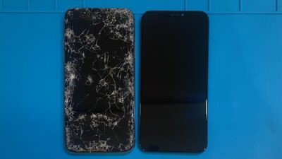 iPhoneXsガラス割れブラックアウト修理【iPhone修理所沢】