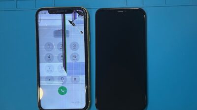 iPhone11車に轢かれ歪んでしまった画面修理【iPhone修理所沢】