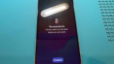 iPhone高温注意の表示で使えない状態の修理【iPhone修理所沢】