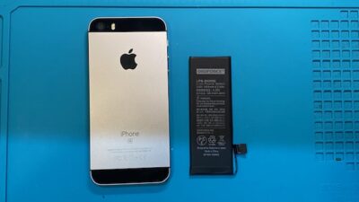 iPhoneSE第1世代 バッテリー交換で起動不良改善【iPhone修理所沢】