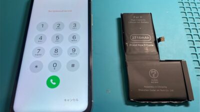 iPhoneX液晶故障、バッテリー膨張の修理【iPhone修理所沢】