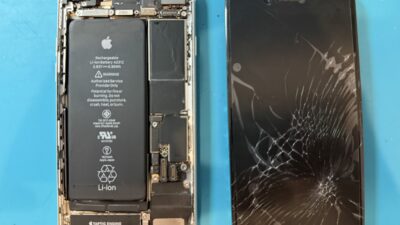 iPhoneSE2バキバキ画面修理【iPhone修理所沢】