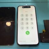 iPhone15Pro液晶故障修理＋膨張バッテリー交換【iPhone修理所沢】