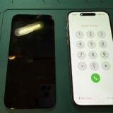 iPhone15Plus細かいガラス割れ修理【iPhone修理所沢】