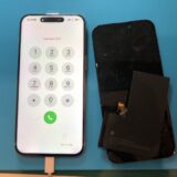 iPhone15ProMax画面修理+バッテリー交換【iPhone修理所沢】