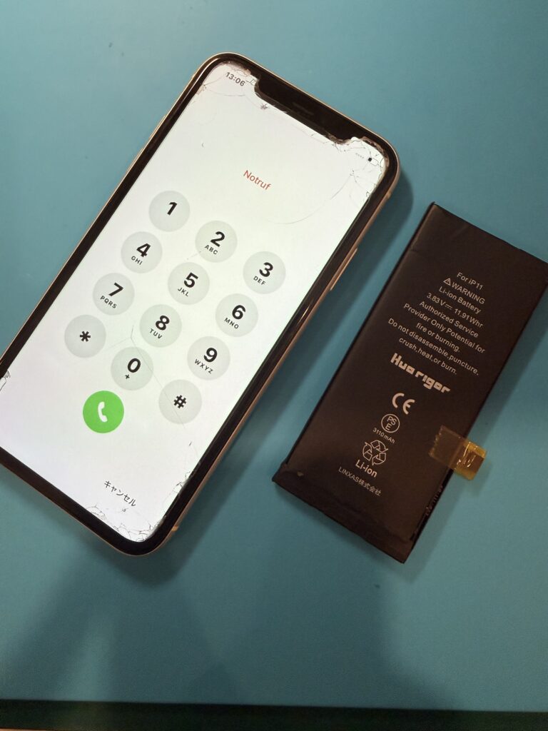 IiPhone11バッテリー交換新しいバッテリーへ交換済み